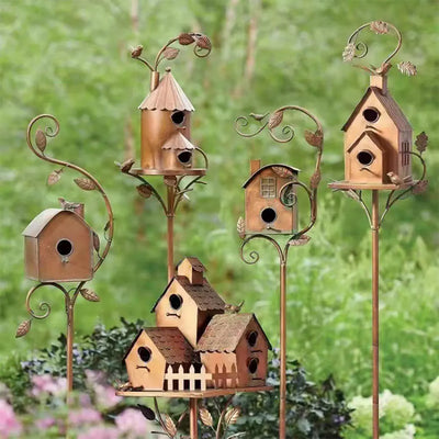 GardenNest | Luxuriöses Vogelheim mit dekorativem Pfahl