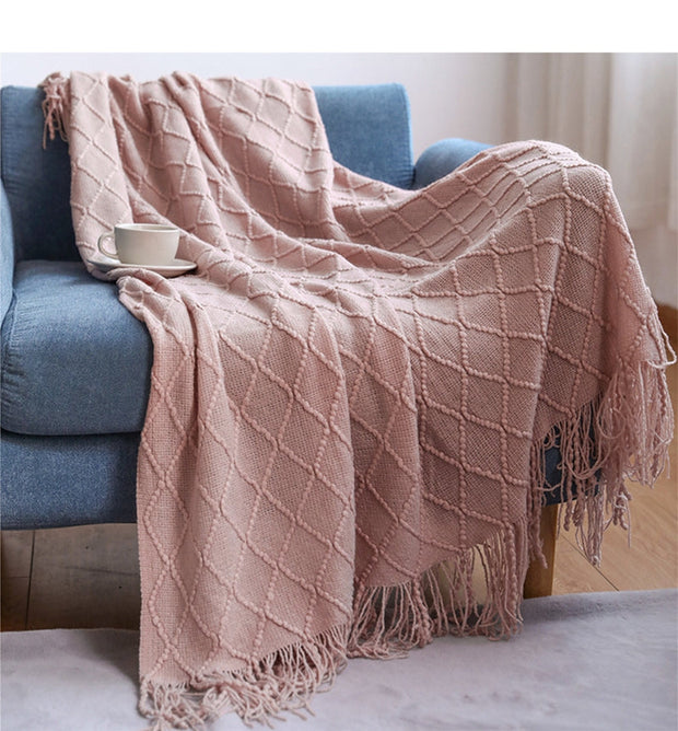 CozyChic | Handgefertigte Decke mit Boho-Fransen