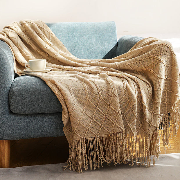 CozyChic | Handgefertigte Decke mit Boho-Fransen